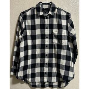 Madewell Women’s Sz XS Oversized Buffalo Plaid Flannel Button Up Western Chore